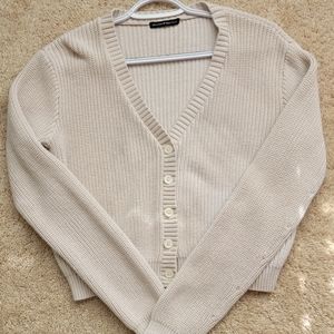 Womens Dainty Brandy Melville button sweater, Beige color.